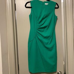 NWOT Ruched Green Calvin Klein Sheath Dress